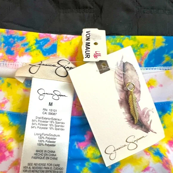 Jessica Simpsons Tie Dye Bikini Set. White, Pink Blue and Yellow. NWT. Size M - Picture 8 of 10